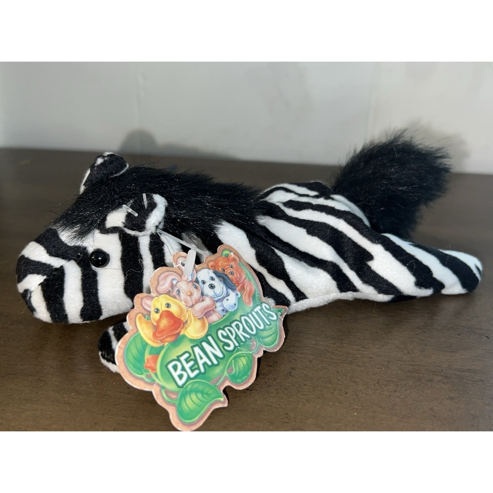 Vintage Bean Sprouts Zak the Zebra Bean Sprout - Retired Collectible 6' Plush‎